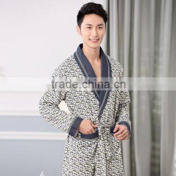 NEW Cotton Nightwear for men Spring and autumn Long Sleeve Sleep Gown Men Lounge Robes Plus size