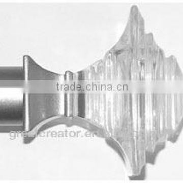 Modern Square Acrylic Finial for Metal Curtain Rod; Home Decoration Accessories; Manufacturer from China