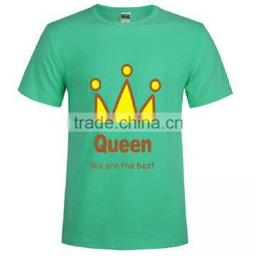 Custom t shirt printing green shirt with cotton made in china