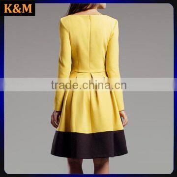 Yellow Skater Dress A-line Dress Women Retro Dress Women Fit and Flare Dress photo-2