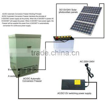 Solar Panel Charging Solar Freezer 138L for Home Use