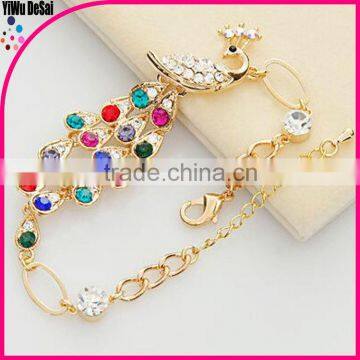 Cartoon animals bracelet Fashionable colorful peacocks bracelet metal bracelet