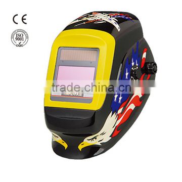 Colourful solar auto darkening welding helmet