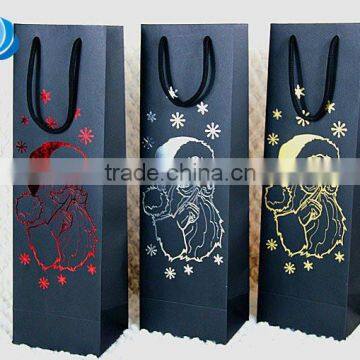 Hot Sale Christmas Black Paper Packaging Bag for Wine photo-1
