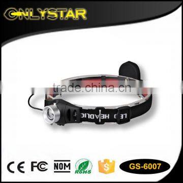 Onlystar GS-6007 plastic+aluminum XPE R3 waterproof outdoor camping led headlamp
