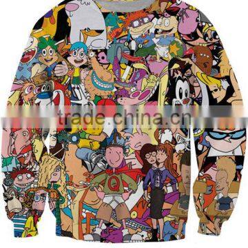 2016 fashion Women Men space Totally Cartoon pokemon Print Pullover 3D/Galaxy Sweatshirts Hoodies Tops