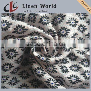 16S High Quality Printed Linen Viscose Blend Fabric