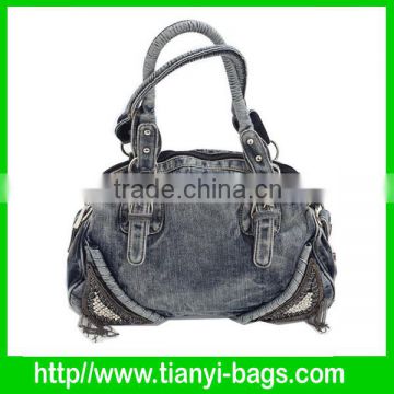 2014 durable and fashion jean fabric handbag