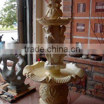 Woman outdoor marble water fountain hand carved stone sculpture for garden home hotel