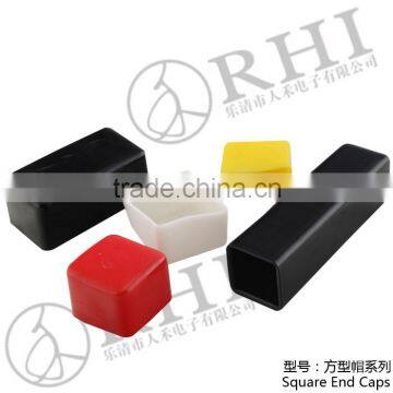 Customized colourful RoHS CE REACH rubber Square End Caps Covers for protection