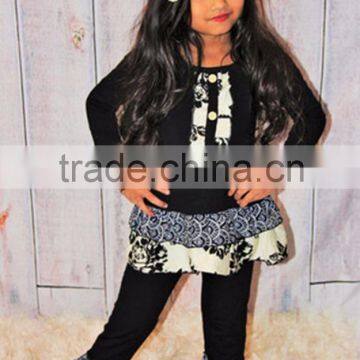 High Quality OEM Service Fall Long Sleeve Casual Dress Top and Pant Ruffle Sports Boutique Outfits photo-5