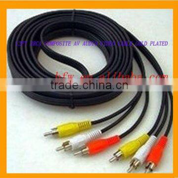 3-RCA COMPOSITE AV AUDIO VIDEO CABLE GOLD PLATED