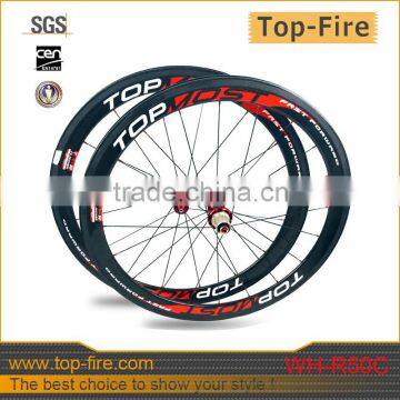 2014 new design 50mm carbon clincher wheelset for sale WH-R50C