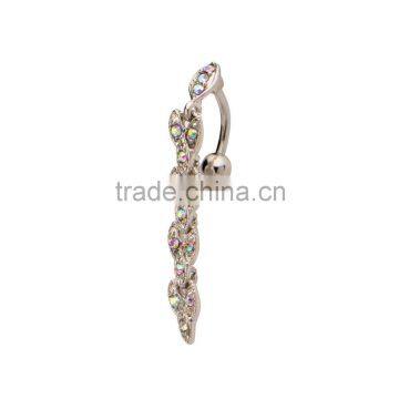 Top Down AB Gem Vine Dangle Belly Navel Ring photo-2