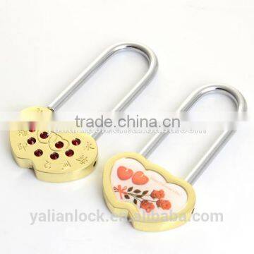 Beautiful And Special Long shackle Heart Shape Brass Padlock