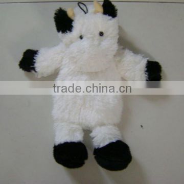 lovely white cow soft plush animal hot water bottle cover