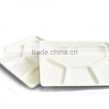 Disposable Biodegradable Sugarcane Pulp Fiber Compartment Plate Machine photo-6