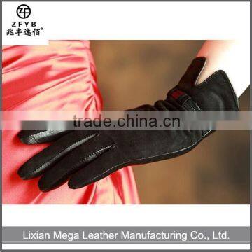 China Wholesale High Quality Stylish Suede Leather Gloves
