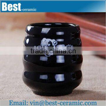 black fancy creative handmade ceramic cup