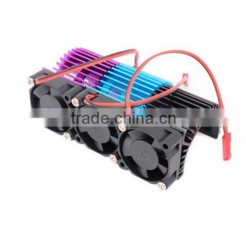 Alloy Aluminum 540/545/550 Size Motor Heat Sink Heatsink With Fan Cooling Side Vent 6v JST For 1/10 RC Model Car HSP