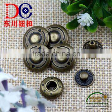 Fashion Antique Brass Plating Metal Button Four Parts Snap Button for Coat photo-2
