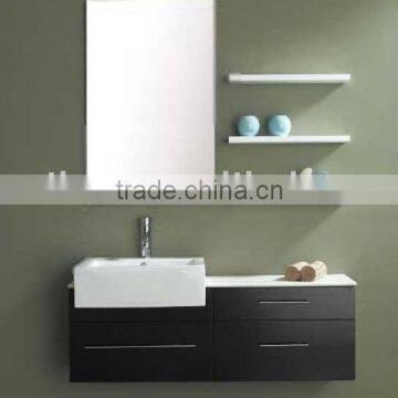 wall-mounted wood bathroom vanity