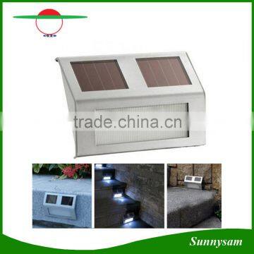 Outdoor Solar Power 2LED White Stairways Corridor Fence Garden Path Yard Landscape Light Lamp