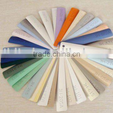 Painted aluminum venetian slats of a variety of colors