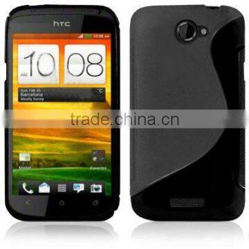 black S-Line Gel silicon Case Rubber Skin Tpu Cover For htc one s