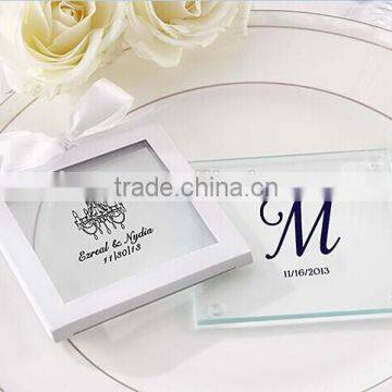 New Wedding Favors Personalized Glass Coaster