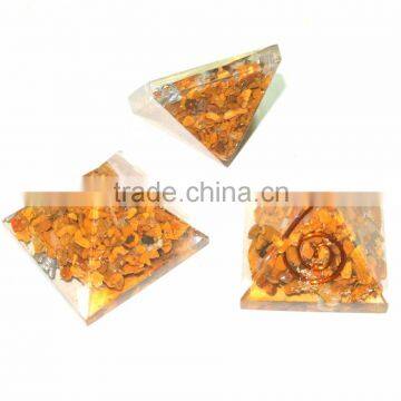 Yellow Agate Orgone Baby Reiki Healing Pyramid : Wholesale Orgone Pyramid