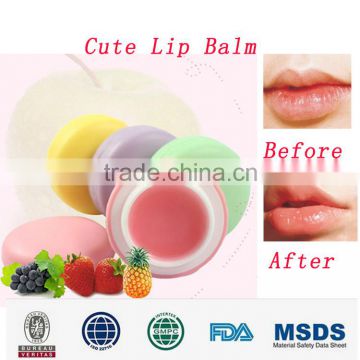 famous brand round cute shape sweet scented lip balm