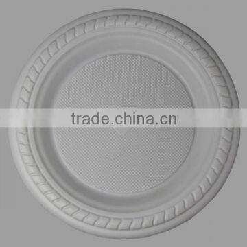 7 inch round plastic PS white plate, dinner plate