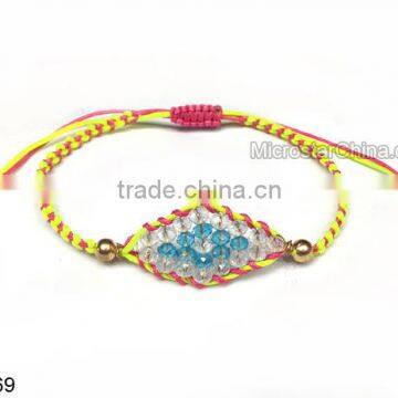 Braided Macrame Crystal Beads Eye Bracelet