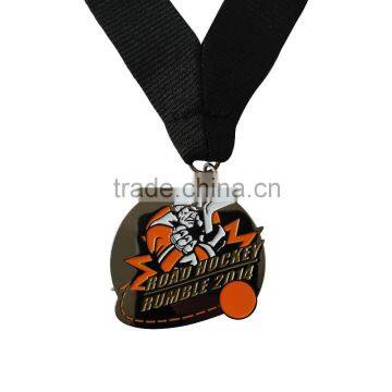 China supplier wholesale cheap hot sale custom metal medal with V neck ribbon