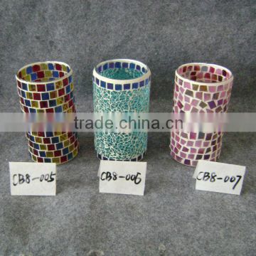 mosaic hurricane candleholder