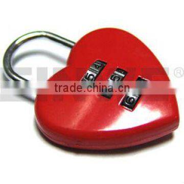 Fashion feminine heart shaped zinc alloy lock