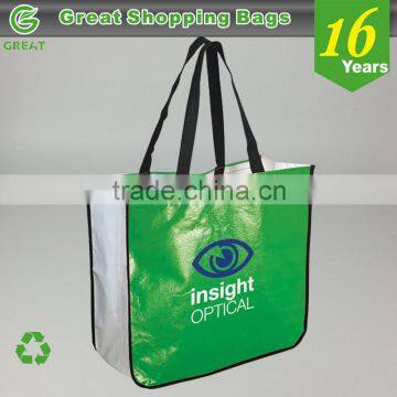 Eco friendly glossy laminated recycle round bag promotional cosmetic bag