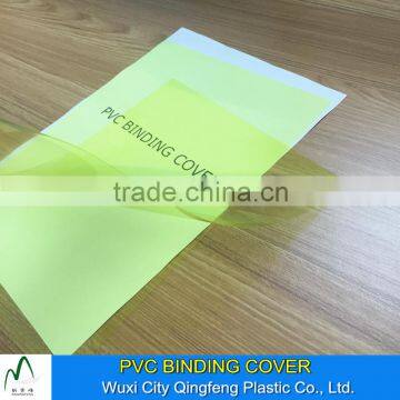 High Clear A4 Size Book Binding Cover Sheets Yellow Color 0.12mm 0.17mm 0.30mm 0.35mm Transparent PVC Sheet