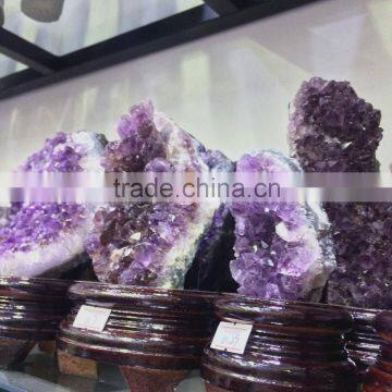 Natural Brazil Amethyst Geode Cluster Crystal Ornaments