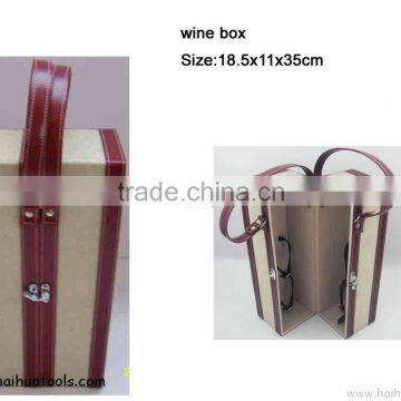 Leather/Pu wine box high quality for 2 bottles