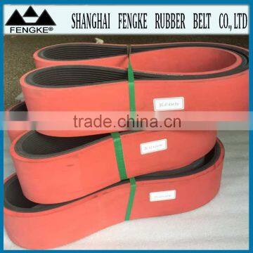Red Rubber Coating Multi Ribbed Belts(Section PL) photo-2
