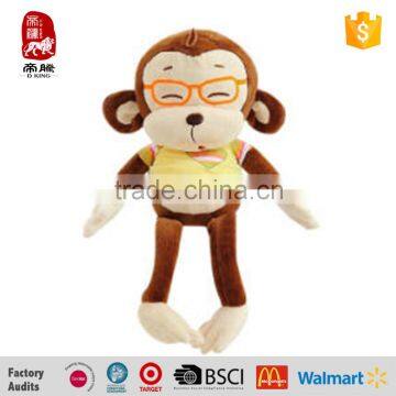 High Quality Long Legs Monkey Stuffed Plush Toy With Glasses