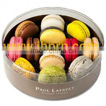 round plastic macarons packaging box