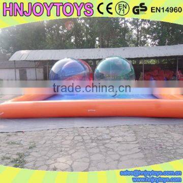 0.90mm PVC Tarpaulin Orange Large Inflatable Pool With Water Ball photo-3