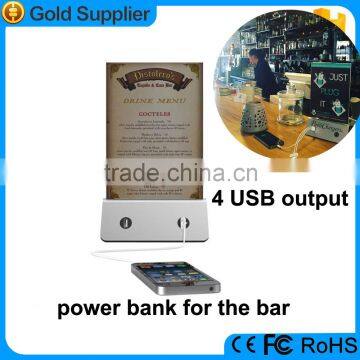 High capacity 13000mah double-side advertising mobile power bank for restaurants and cafe