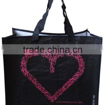 Love heart picture bag,pp woven bag,reusable bag