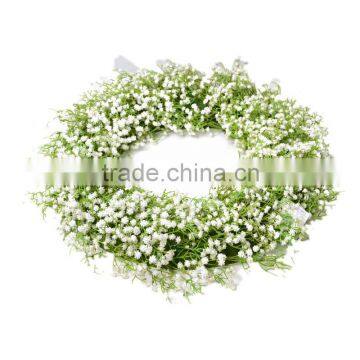 Pastoral Wreath Filled With Babysbreath