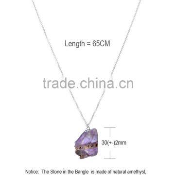 Contract European American Designs Unfolished Agate Natural Stone Big Pendant Necklace Women Choker Accessories