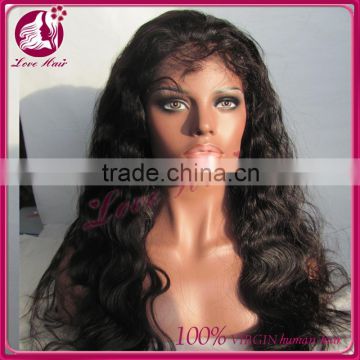 2014 New fashion black women brazilian full lace wig 100% human hair wig